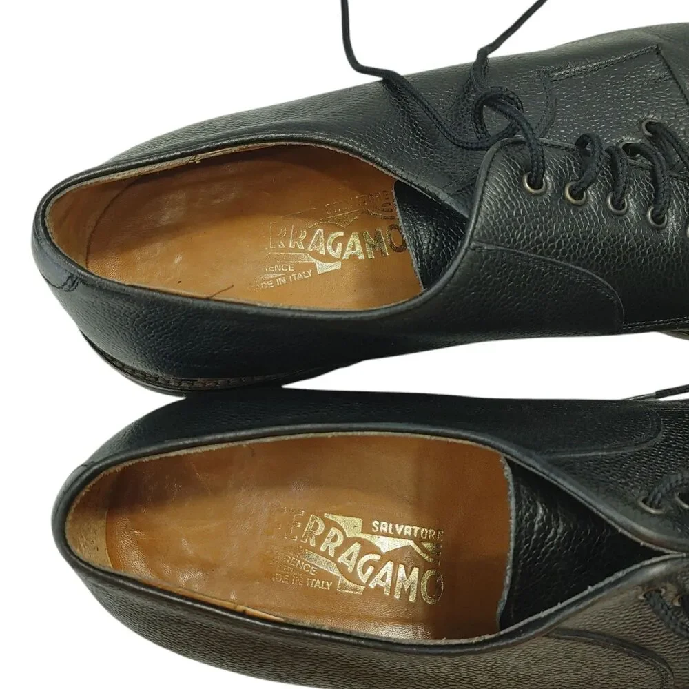 Salvatore Ferragamo Leather Derby Dress Shoes Mens 14 D